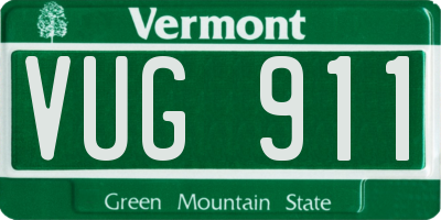 VT license plate VUG911