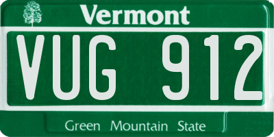 VT license plate VUG912