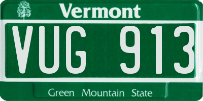 VT license plate VUG913