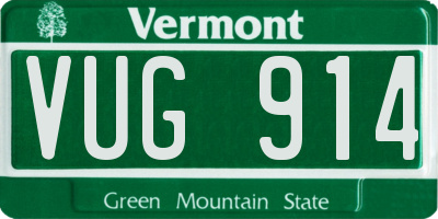 VT license plate VUG914