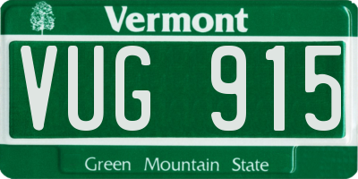 VT license plate VUG915