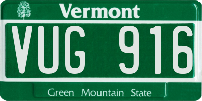VT license plate VUG916