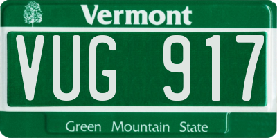 VT license plate VUG917