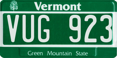 VT license plate VUG923