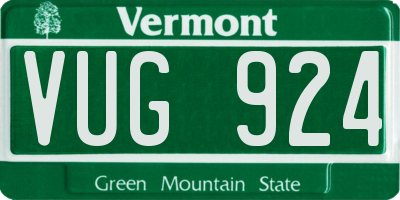 VT license plate VUG924