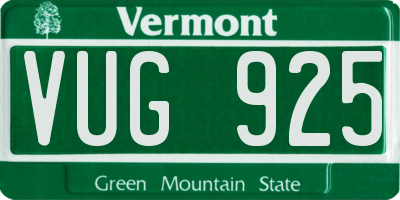 VT license plate VUG925