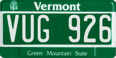 VT license plate VUG926