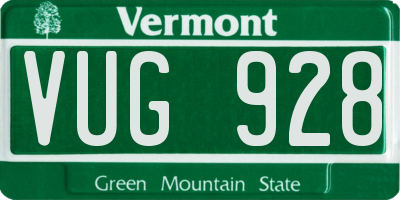 VT license plate VUG928