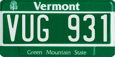 VT license plate VUG931