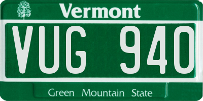 VT license plate VUG940
