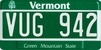 VT license plate VUG942