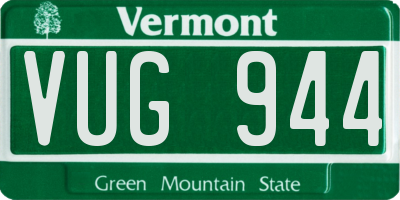 VT license plate VUG944