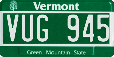 VT license plate VUG945