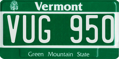 VT license plate VUG950
