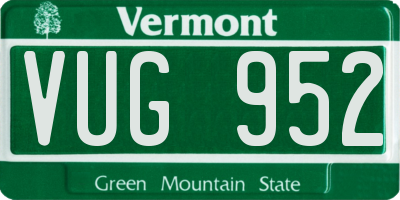 VT license plate VUG952