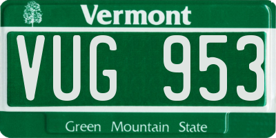 VT license plate VUG953