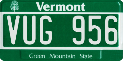 VT license plate VUG956