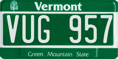 VT license plate VUG957