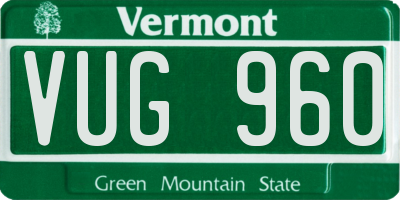 VT license plate VUG960