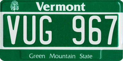 VT license plate VUG967