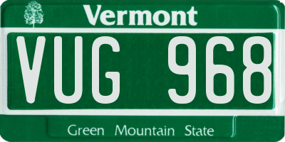 VT license plate VUG968