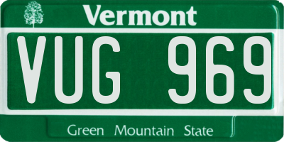 VT license plate VUG969