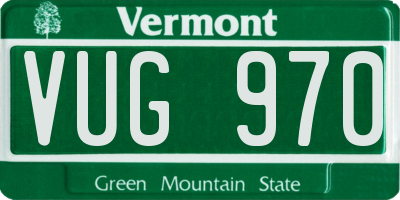 VT license plate VUG970