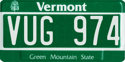 VT license plate VUG974