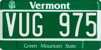 VT license plate VUG975
