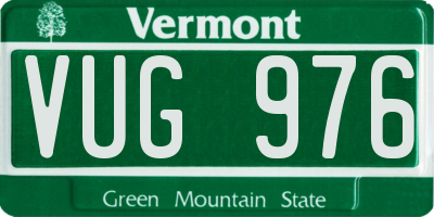 VT license plate VUG976