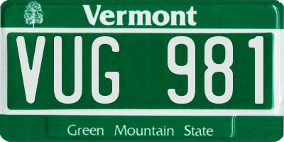 VT license plate VUG981