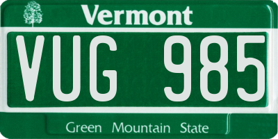 VT license plate VUG985