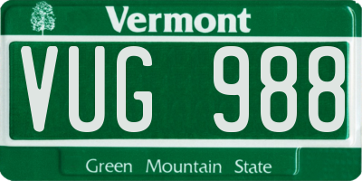 VT license plate VUG988