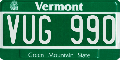 VT license plate VUG990