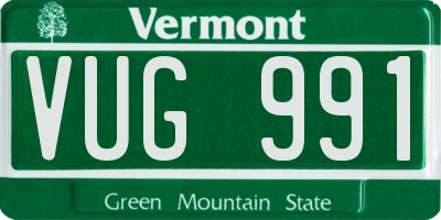 VT license plate VUG991
