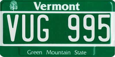 VT license plate VUG995