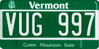 VT license plate VUG997