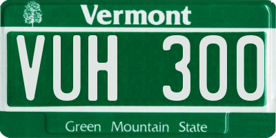 VT license plate VUH300