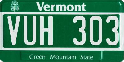 VT license plate VUH303