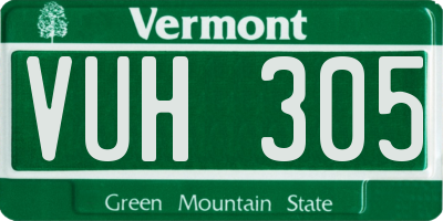 VT license plate VUH305
