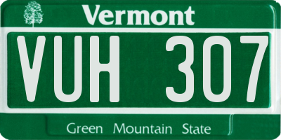 VT license plate VUH307