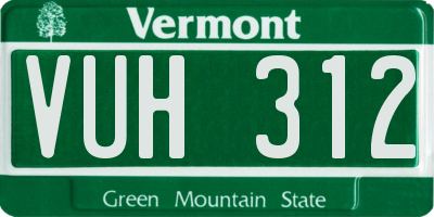 VT license plate VUH312