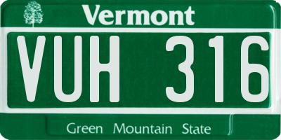 VT license plate VUH316