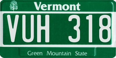 VT license plate VUH318