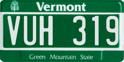 VT license plate VUH319