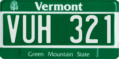 VT license plate VUH321