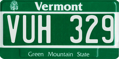 VT license plate VUH329