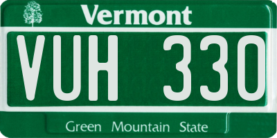 VT license plate VUH330