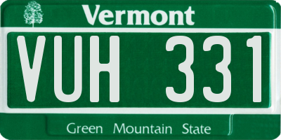 VT license plate VUH331