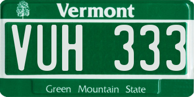VT license plate VUH333